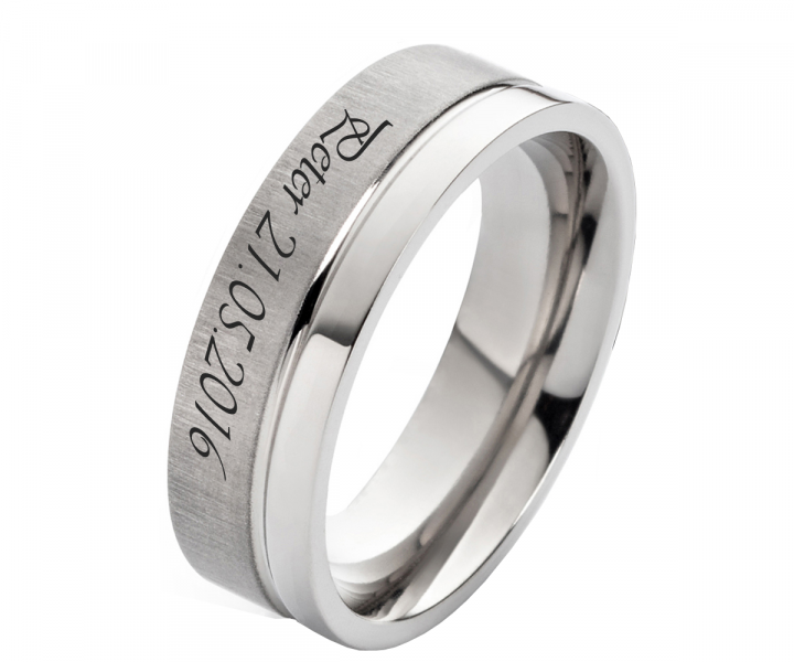 Preview: Herrenring Titanring HT084 mit individuell Außengravur